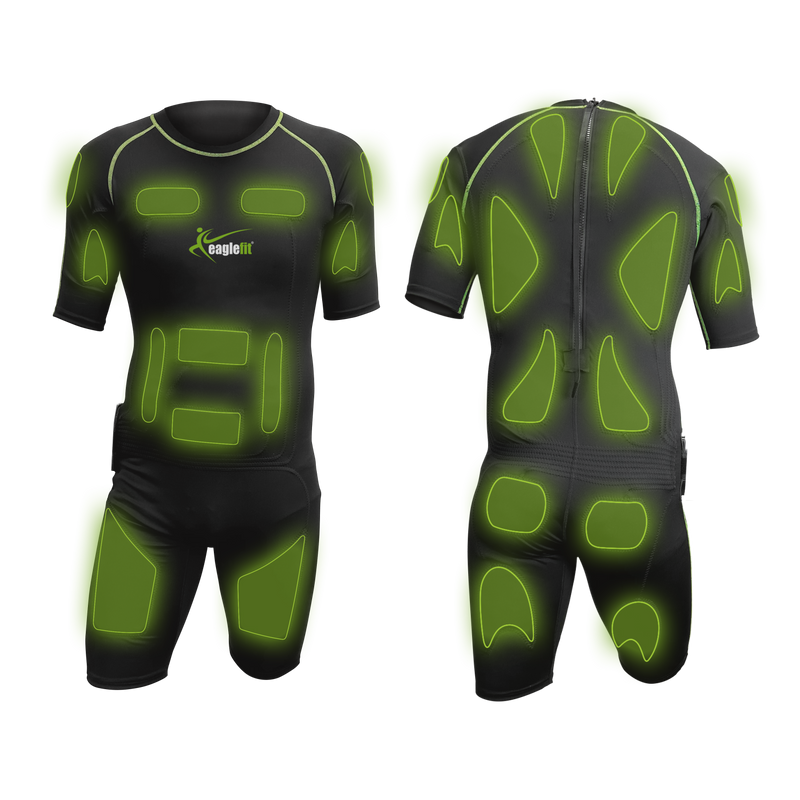 eaglefit PRO EMS wireless dry suit, B-Ware model, featuring 24 electrodes and ergonomic design for muscle stimulation.