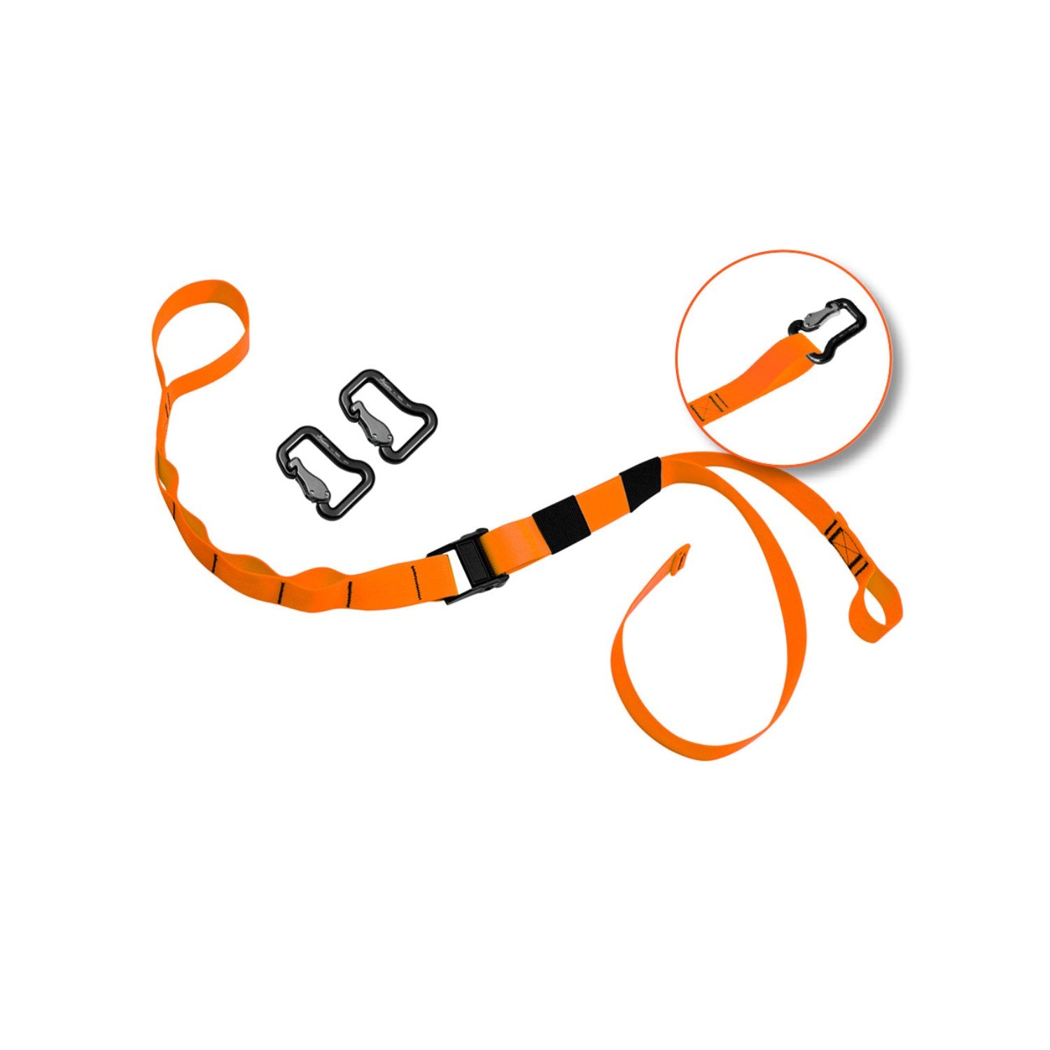 Befestigungsband mit Karabiner orange